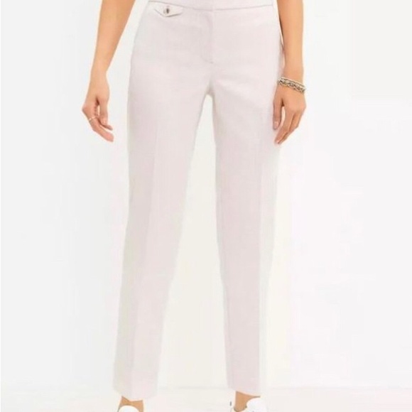 Ann Taylor Loft houndstooth patterned pink pants - Picture 5 of 5